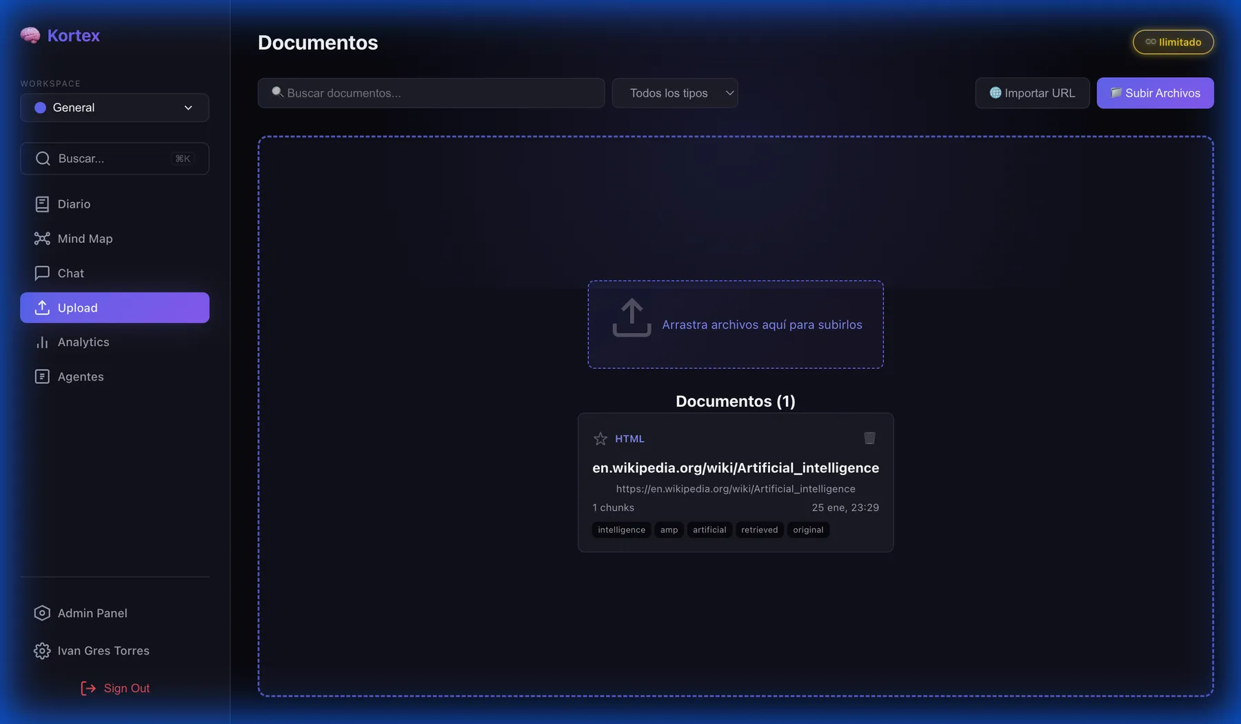 Kortex Dashboard